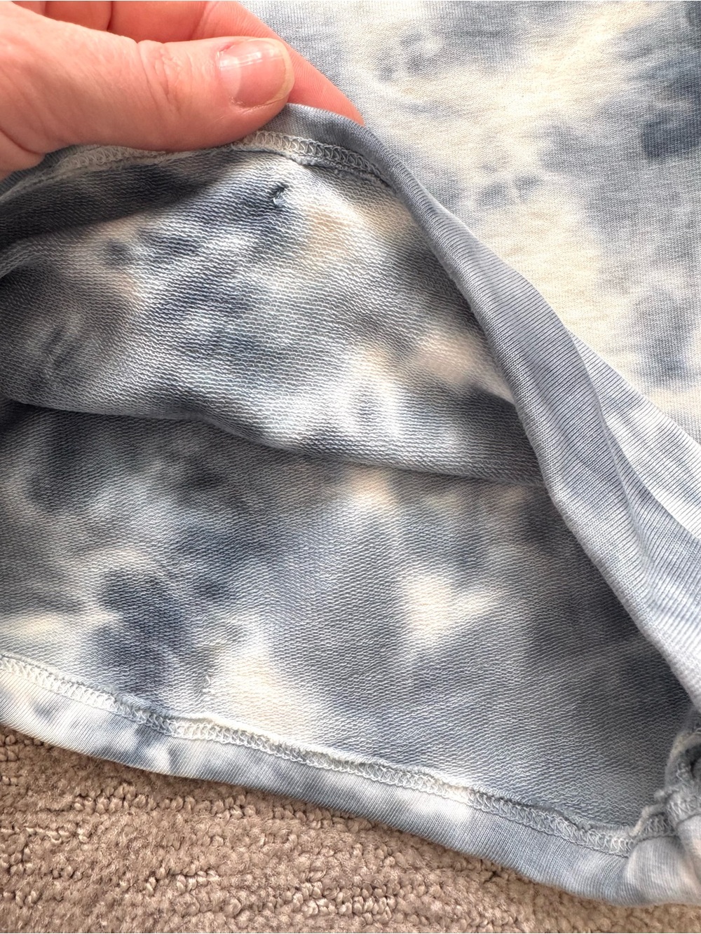 RAGS Adult Shorts Romper in Blue/White Tie Dye Snapless One Piece Women XS NWT - Picture 16 of 16